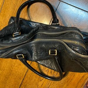 Black leather purse